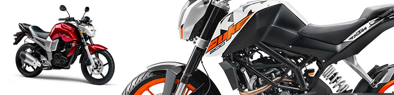 MOTOGHOFEN Imagen contiene fotos de una moto YAMAHA y una moto KTM DUKE 200.